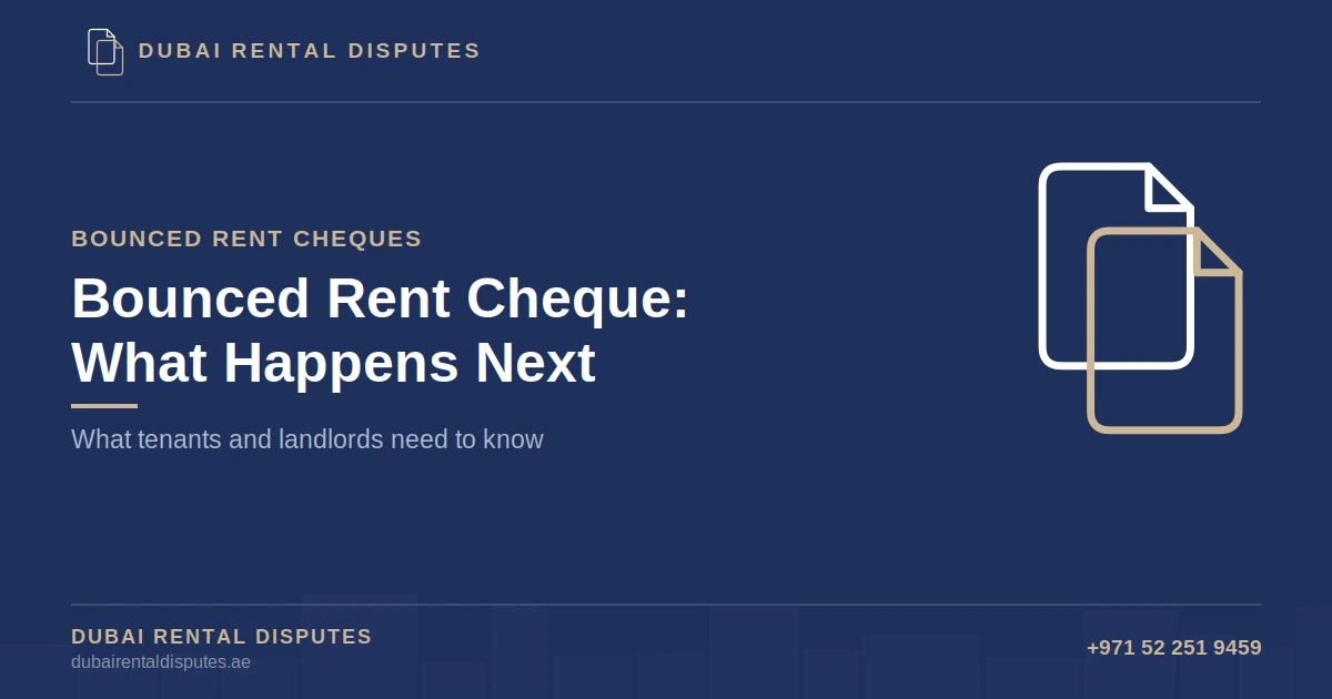 What happens when a rent cheque bounces in Dubai
