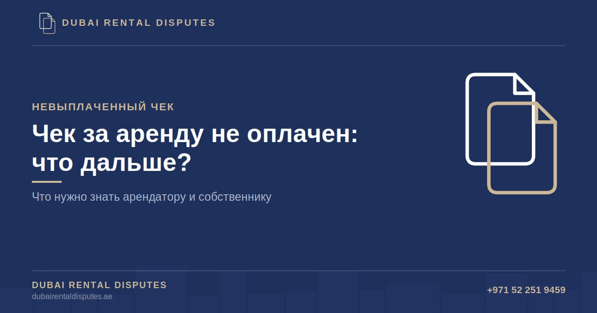 Что происходит, если чек за аренду вернулся в Дубае