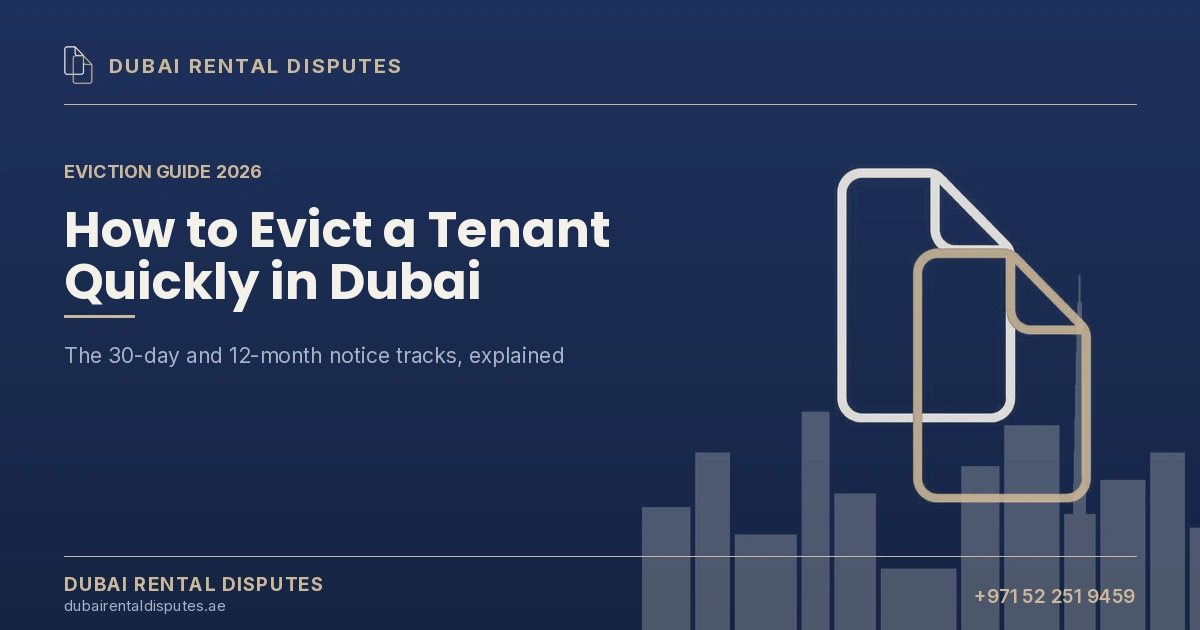How to evict a tenant quickly in Dubai — a 2026 legal guide