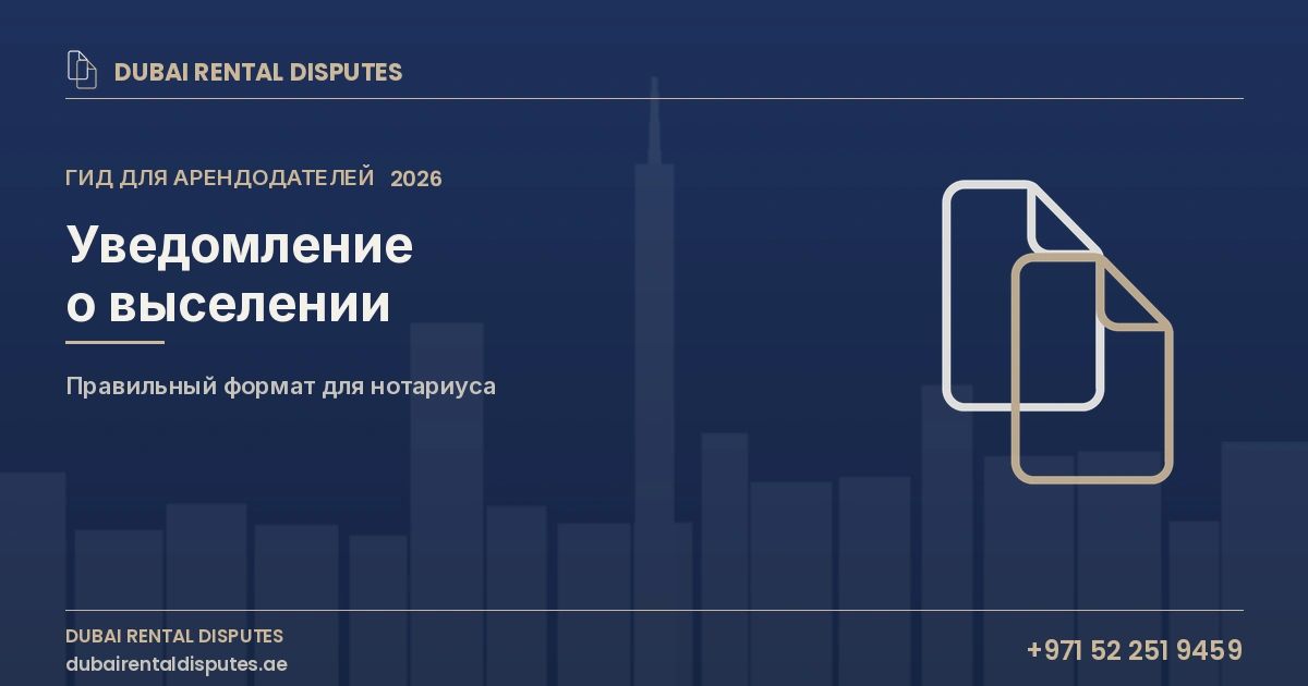 Образец уведомления о выселении арендатора в Дубае