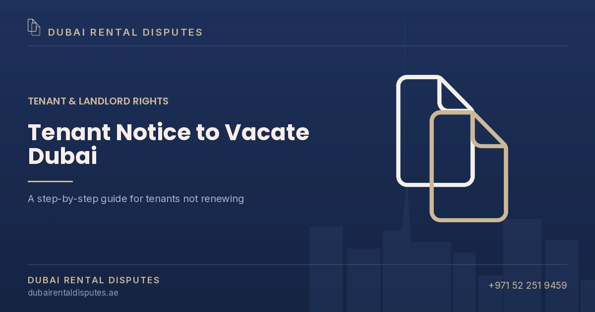 Tenant notice to vacate Dubai